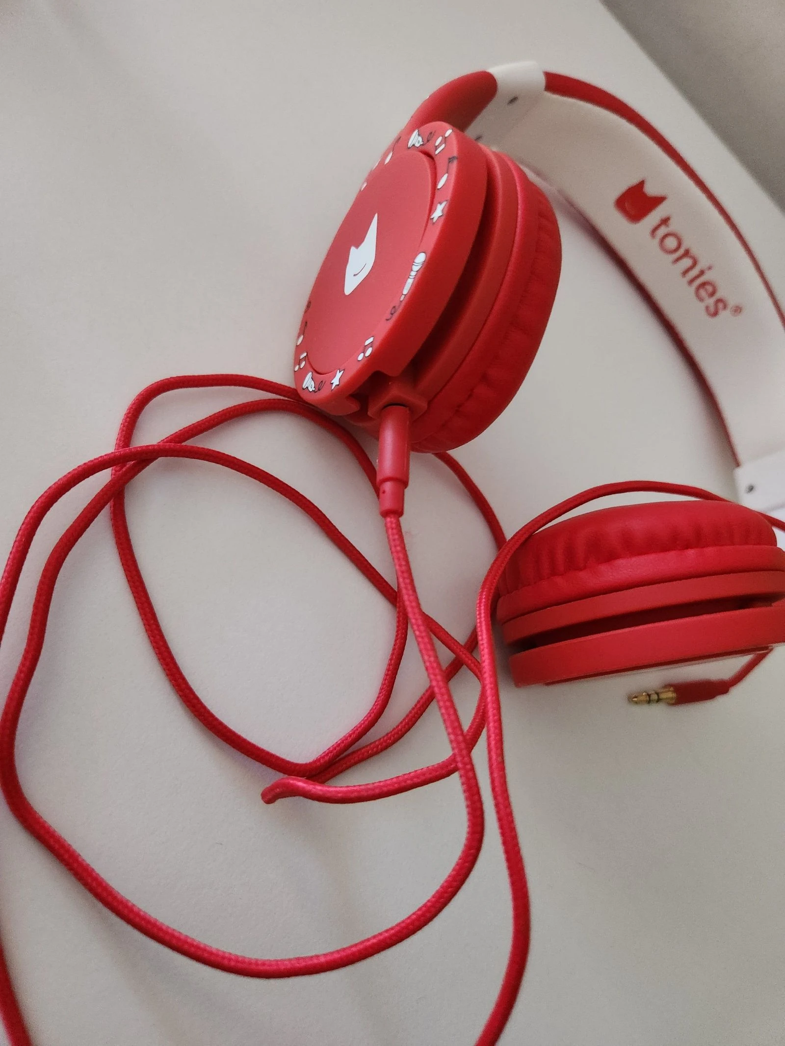 Toniebox 1 wired audio headphones tonies red and white – photo 4